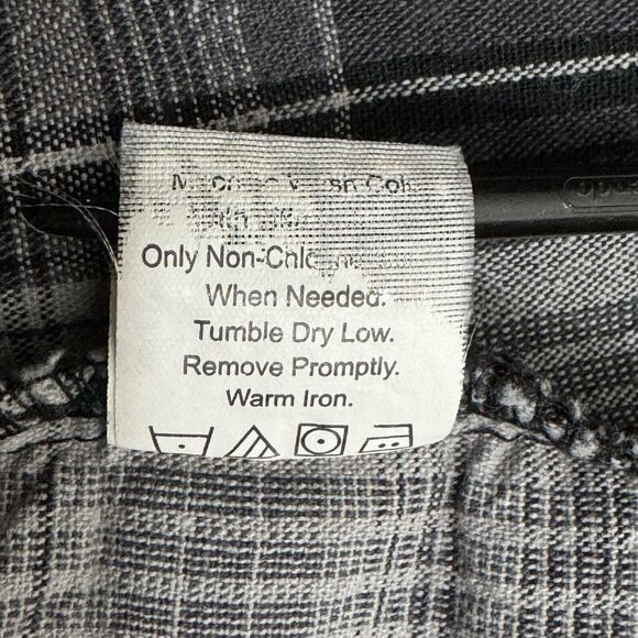 Burnside Shorts Mens 32 Fits 29 Gray Black Plaid Chino Slash Pockets Lightweight - Picture 9 of 9